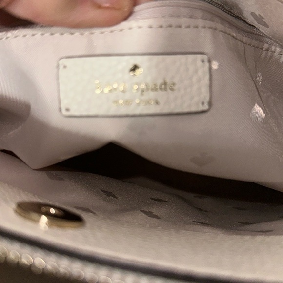 Kate Spade Jackson White and tan leather Shoulder Bag with Textured Center new - Picture 8 of 11